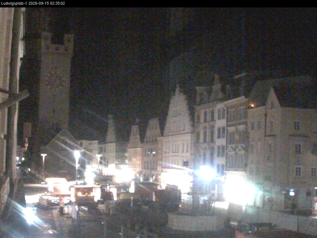Archiv Foto Webcam Straubing: Blick auf den Stadtturm und Ludwigsplatz