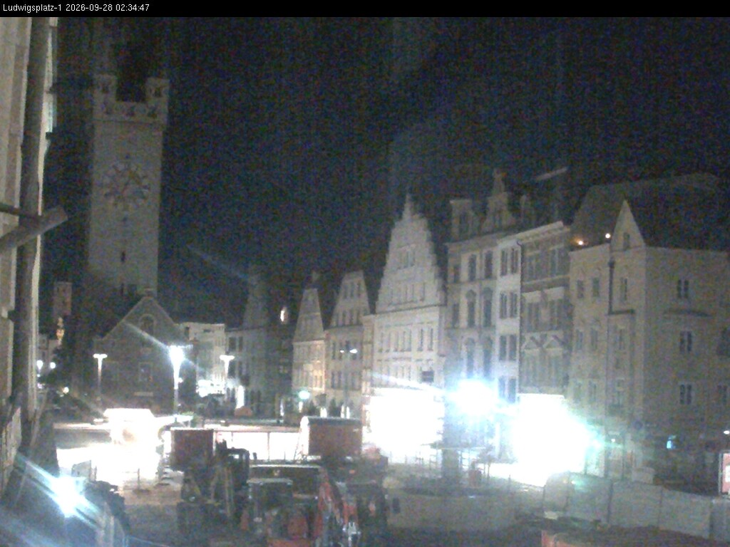 Archiv Foto Webcam Straubing: Blick auf den Stadtturm und Ludwigsplatz
