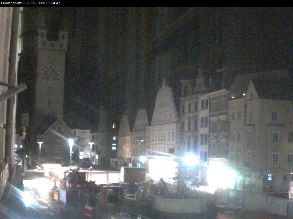Archiv Foto Webcam Straubing: Blick auf den Stadtturm und Ludwigsplatz