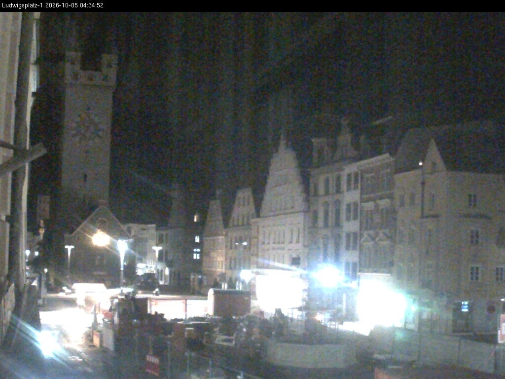 Archiv Foto Webcam Straubing: Blick auf den Stadtturm und Ludwigsplatz
