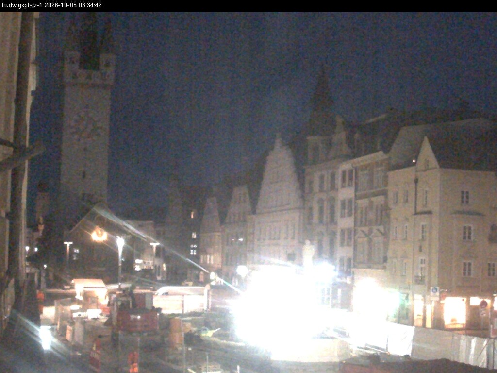 Archiv Foto Webcam Straubing: Blick auf den Stadtturm und Ludwigsplatz