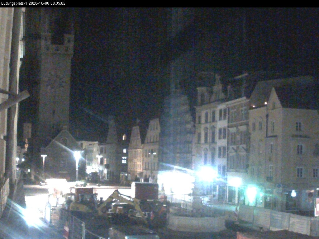 Archiv Foto Webcam Straubing: Blick auf den Stadtturm und Ludwigsplatz