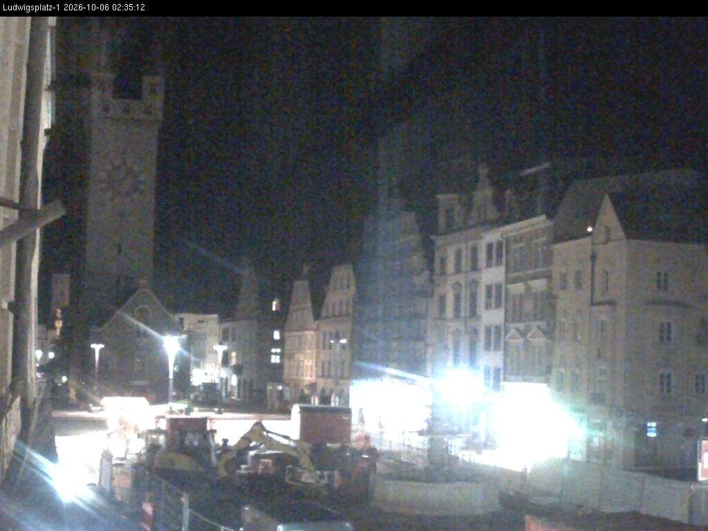 Archiv Foto Webcam Straubing: Blick auf den Stadtturm und Ludwigsplatz