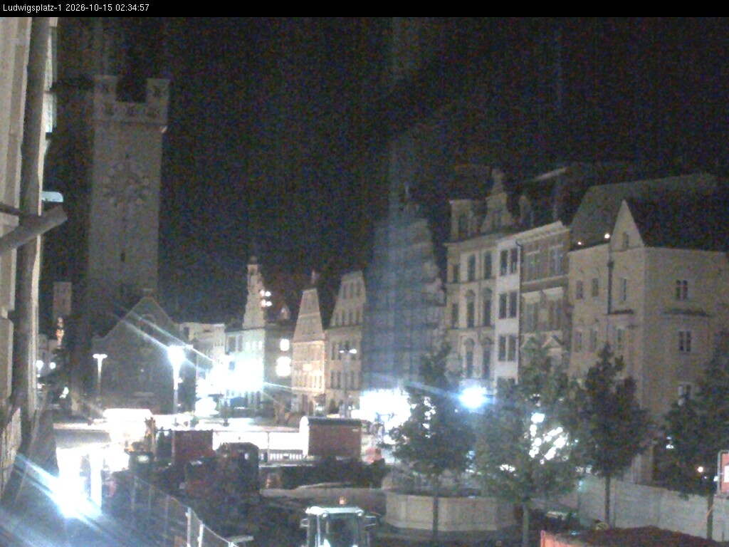Archiv Foto Webcam Straubing: Blick auf den Stadtturm und Ludwigsplatz