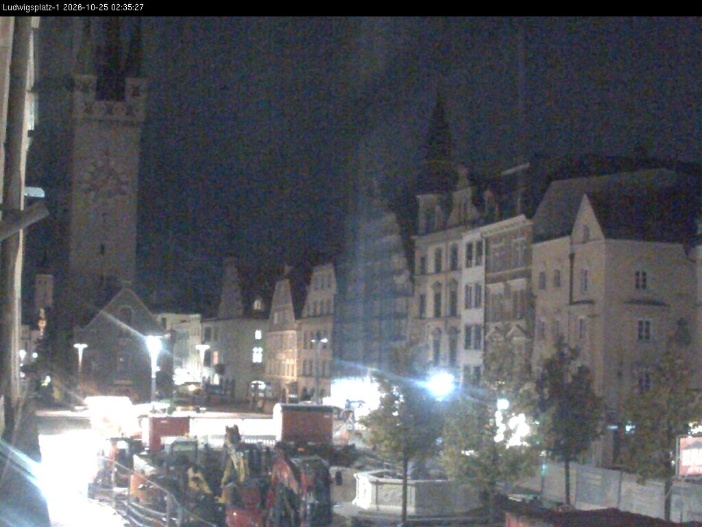 Archiv Foto Webcam Straubing: Blick auf den Stadtturm und Ludwigsplatz