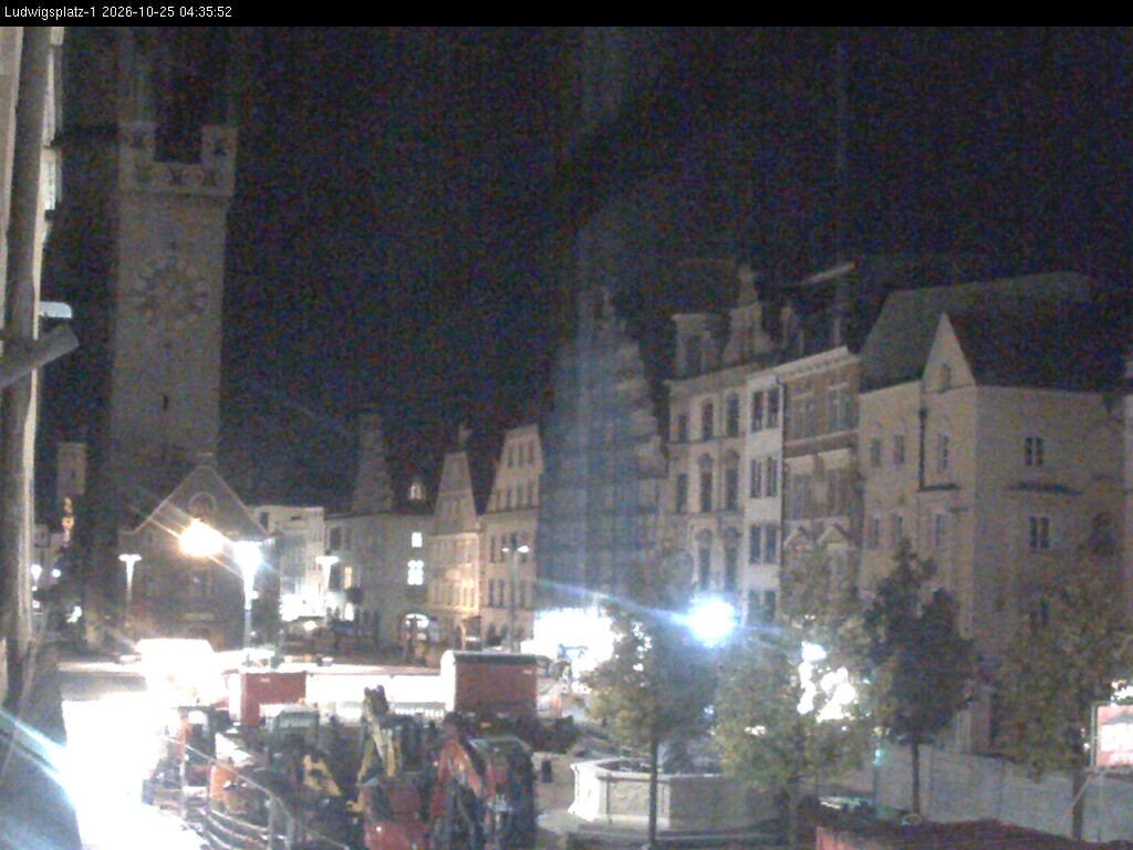 Archiv Foto Webcam Straubing: Blick auf den Stadtturm und Ludwigsplatz
