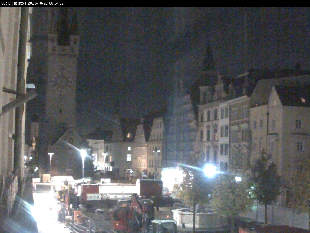 Archiv Foto Webcam Straubing: Blick auf den Stadtturm und Ludwigsplatz
