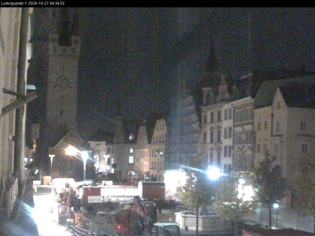 Archiv Foto Webcam Straubing: Blick auf den Stadtturm und Ludwigsplatz