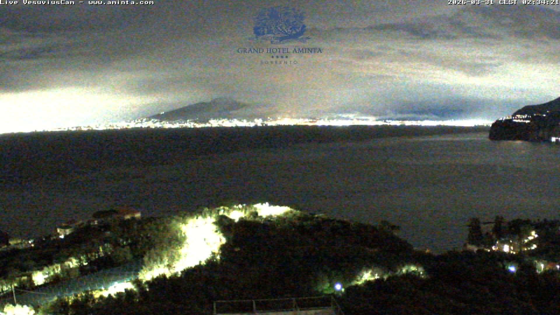 Archiv Foto Webcam Blick von Sorrento auf den Vesuv