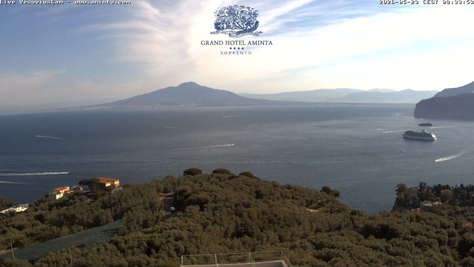 Archiv Foto Webcam Blick von Sorrento auf den Vesuv