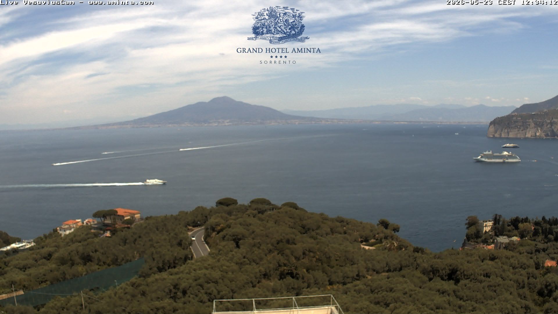 Archiv Foto Webcam Blick von Sorrento auf den Vesuv
