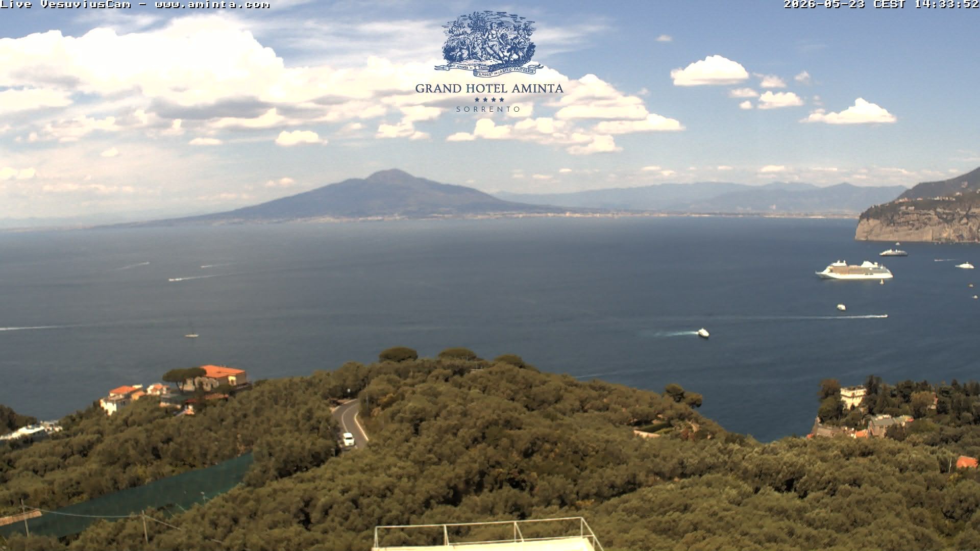 Archiv Foto Webcam Blick von Sorrento auf den Vesuv
