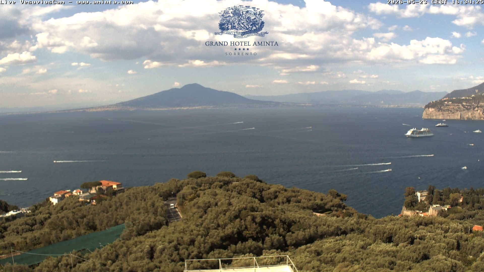 Archiv Foto Webcam Blick von Sorrento auf den Vesuv