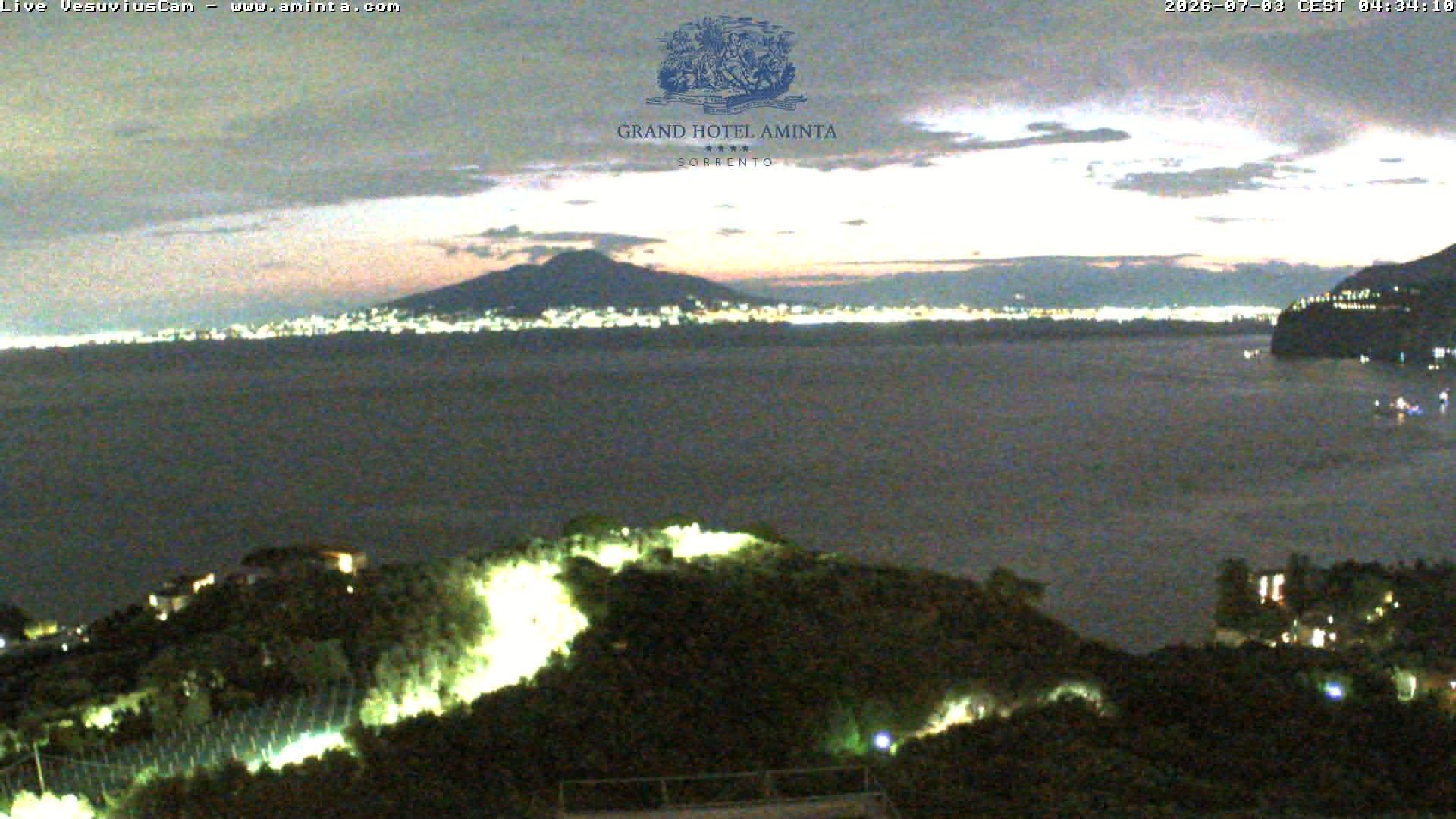 Archiv Foto Webcam Blick von Sorrento auf den Vesuv