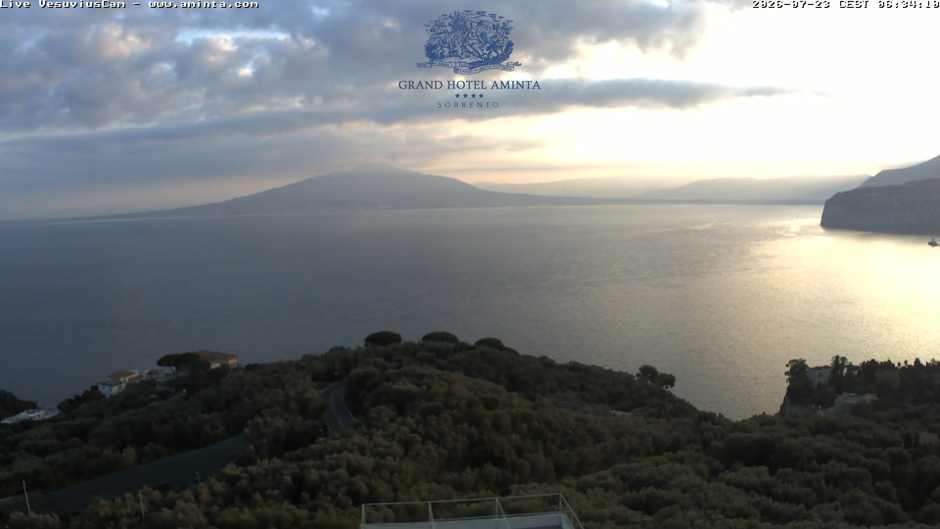 Archiv Foto Webcam Blick von Sorrento auf den Vesuv