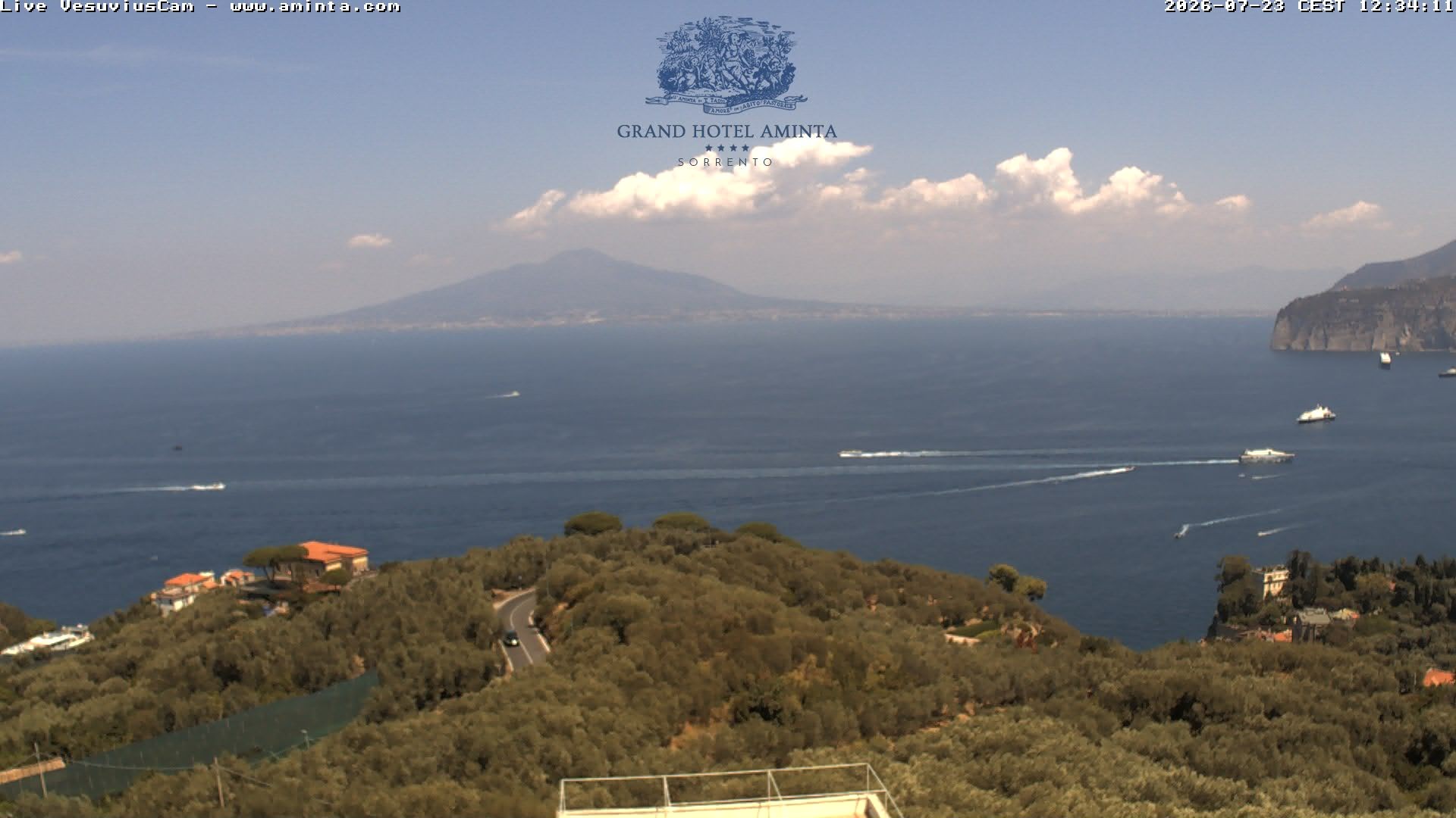 Archiv Foto Webcam Blick von Sorrento auf den Vesuv