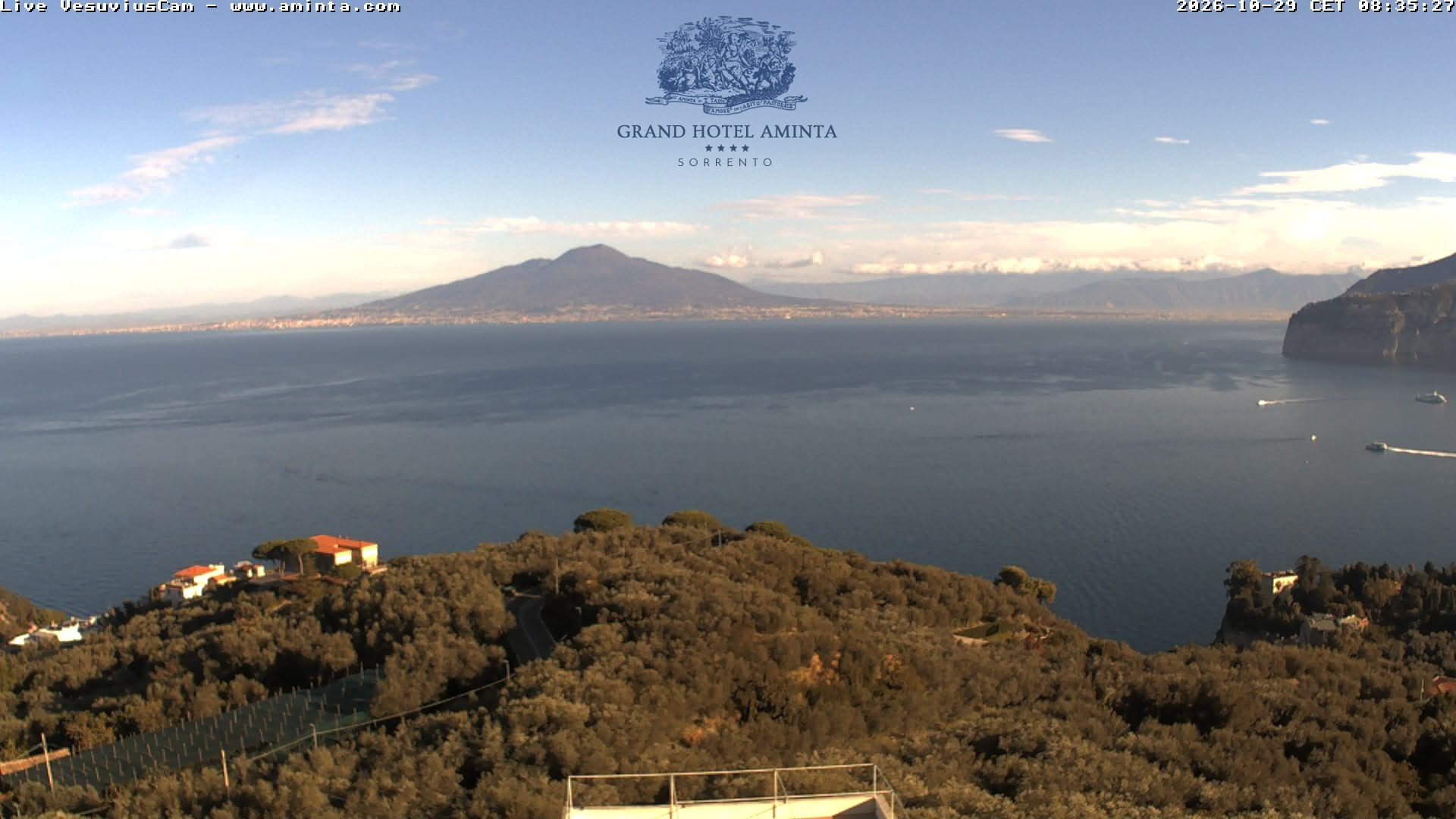 Archiv Foto Webcam Blick von Sorrento auf den Vesuv