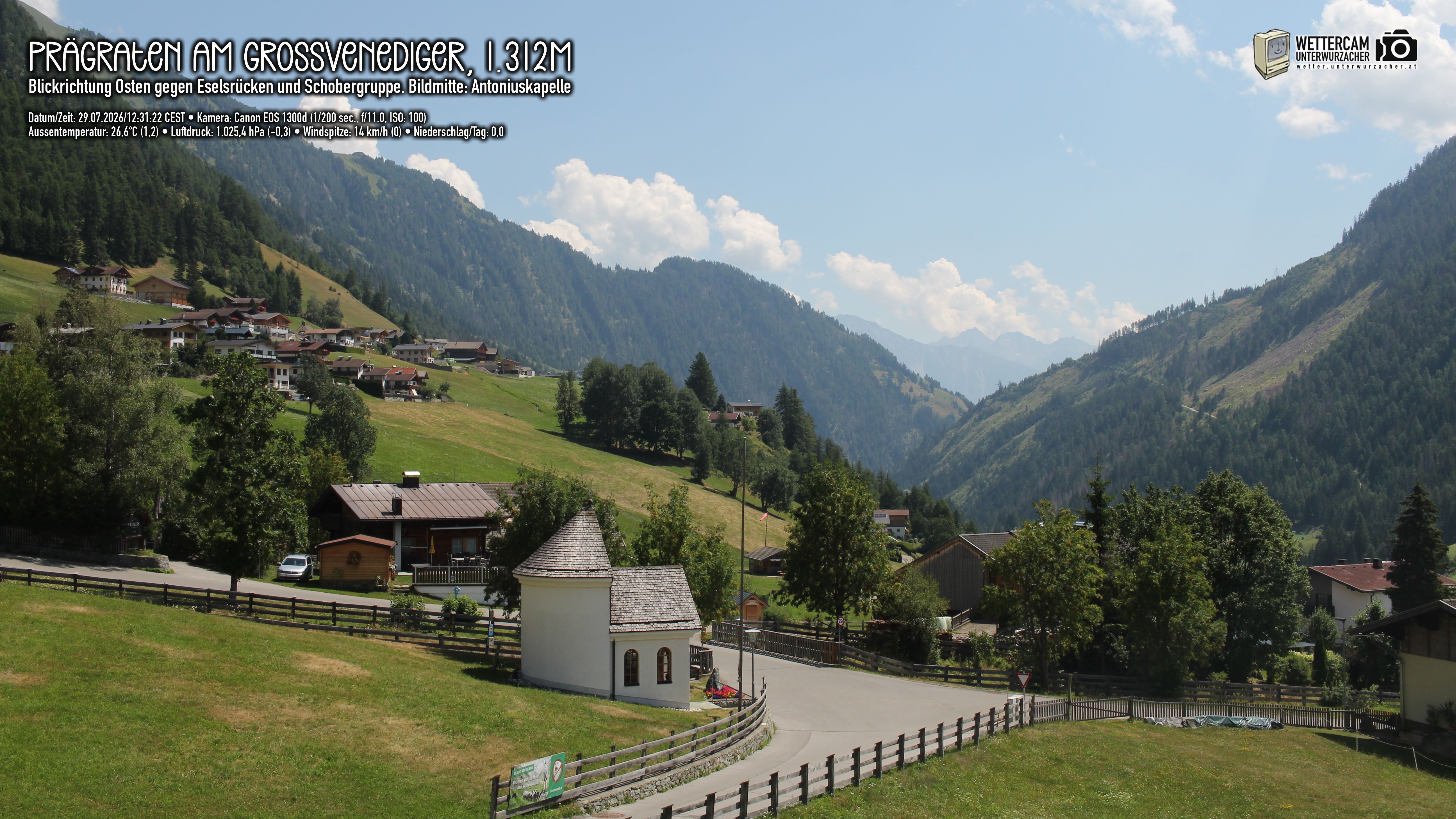 Archived image Webcam Prägraten, East Tyrol