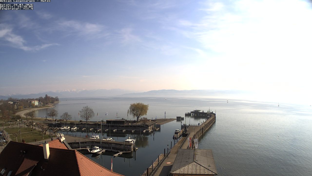 Archiv Foto Webcam Bodensee: Gemeindehafen Langenargen
