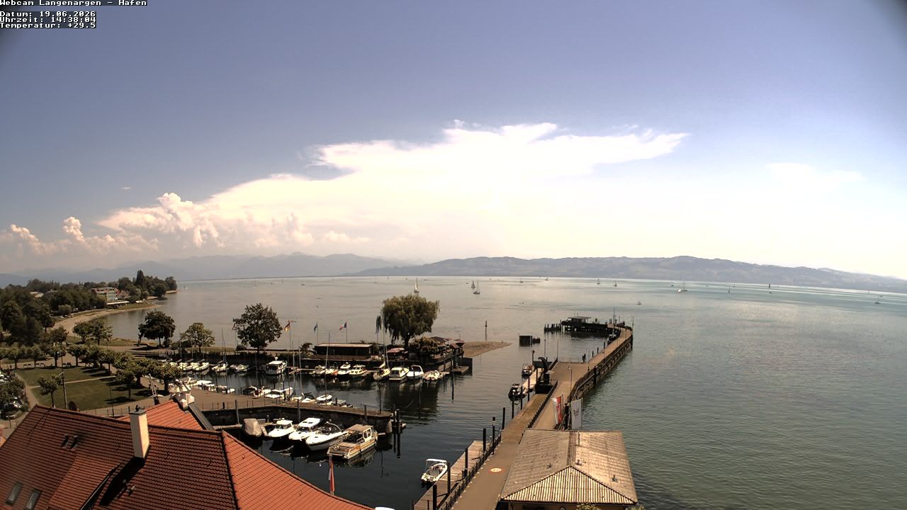 Archiv Foto Webcam Bodensee: Gemeindehafen Langenargen
