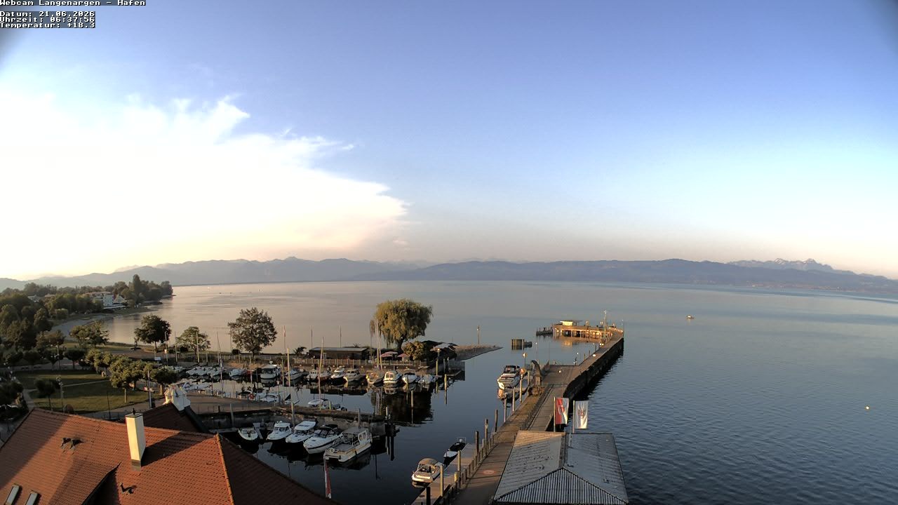 Archiv Foto Webcam Bodensee: Gemeindehafen Langenargen