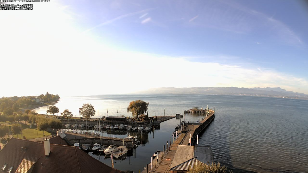Archiv Foto Webcam Bodensee: Gemeindehafen Langenargen
