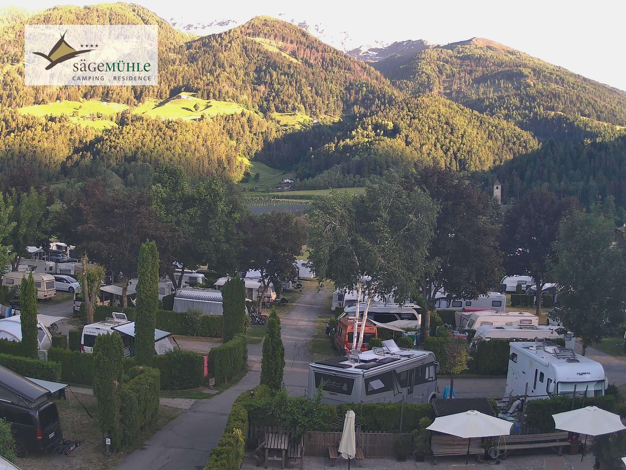Archiv Foto Webcam Prad Stilfserjoch: Campingplatz Sägemühle