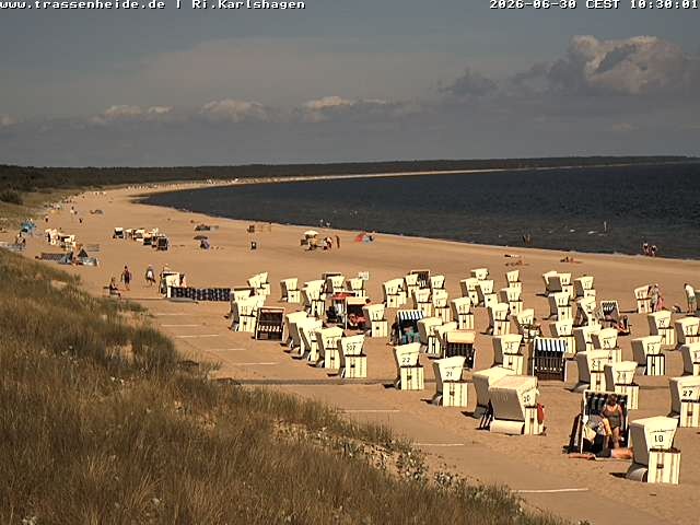 Archiv Foto Webcam Usedom: Strand von Karlshagen und Trassenheide