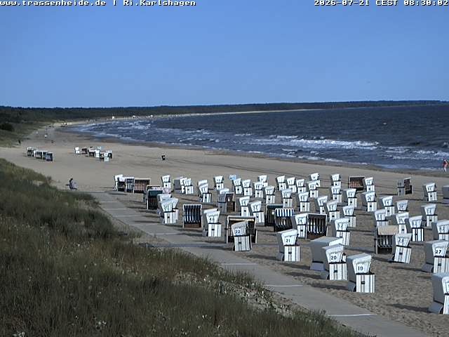 Archiv Foto Webcam Usedom: Strand von Karlshagen und Trassenheide