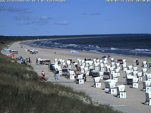Archiv Foto Webcam Usedom: Strand von Karlshagen und Trassenheide