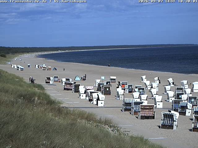 Archiv Foto Webcam Usedom: Strand von Karlshagen und Trassenheide
