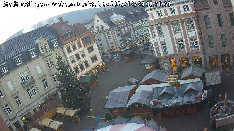 Archiv Foto Webcam Blick auf den Marktplatz Ettlingen