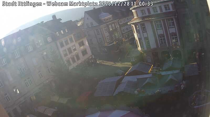 Archiv Foto Webcam Blick auf den Marktplatz Ettlingen