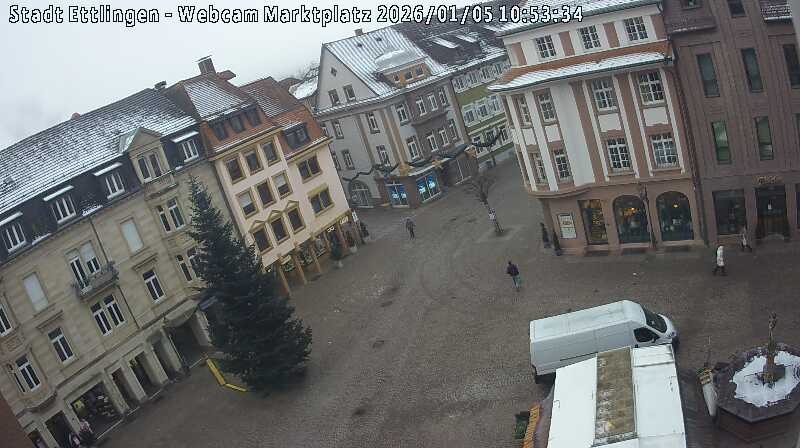 Archiv Foto Webcam Blick auf den Marktplatz Ettlingen