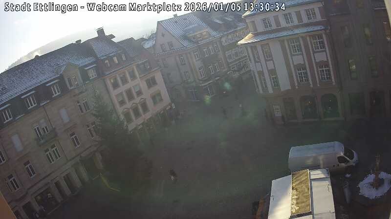 Archiv Foto Webcam Blick auf den Marktplatz Ettlingen