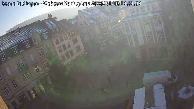 Archiv Foto Webcam Blick auf den Marktplatz Ettlingen