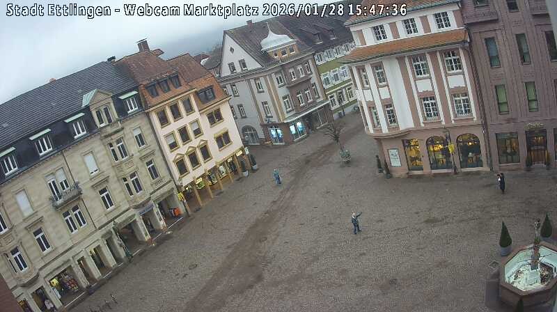 Archiv Foto Webcam Blick auf den Marktplatz Ettlingen