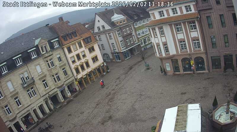 Archiv Foto Webcam Blick auf den Marktplatz Ettlingen