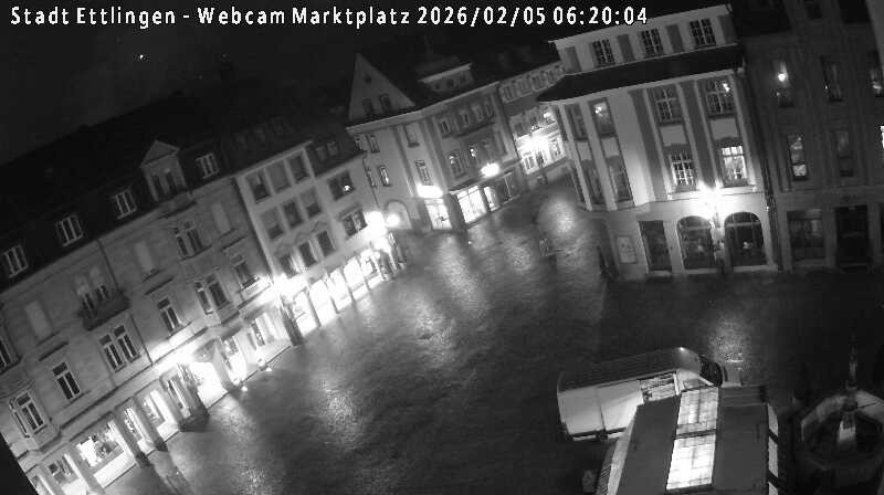 Archiv Foto Webcam Blick auf den Marktplatz Ettlingen