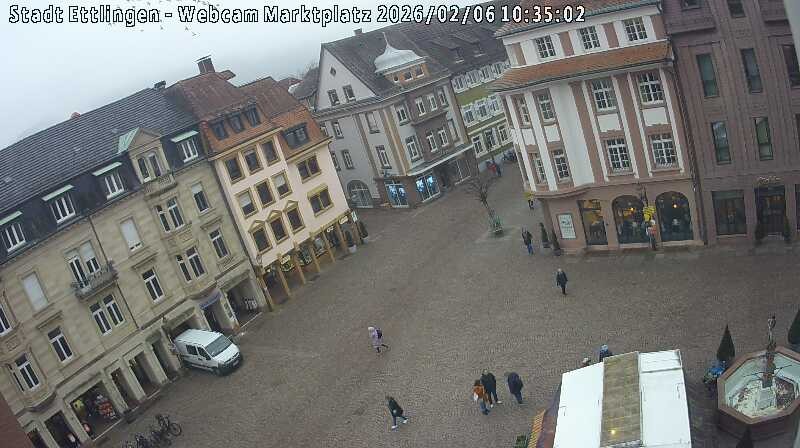 Archiv Foto Webcam Blick auf den Marktplatz Ettlingen