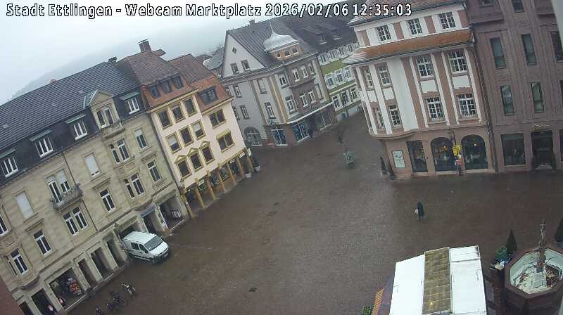 Archiv Foto Webcam Blick auf den Marktplatz Ettlingen