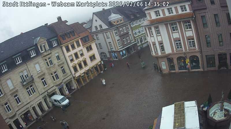 Archiv Foto Webcam Blick auf den Marktplatz Ettlingen