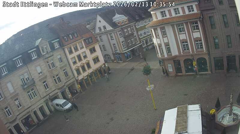 Archiv Foto Webcam Blick auf den Marktplatz Ettlingen