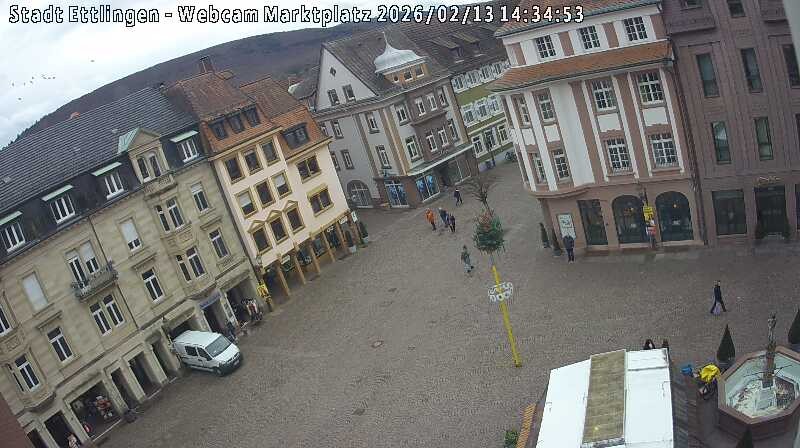 Archiv Foto Webcam Blick auf den Marktplatz Ettlingen