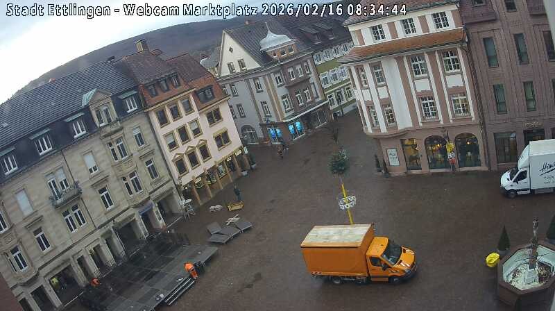 Archiv Foto Webcam Blick auf den Marktplatz Ettlingen