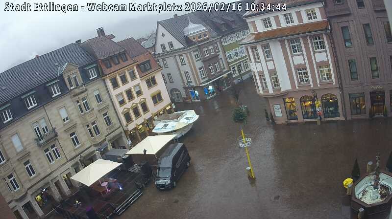 Archiv Foto Webcam Blick auf den Marktplatz Ettlingen