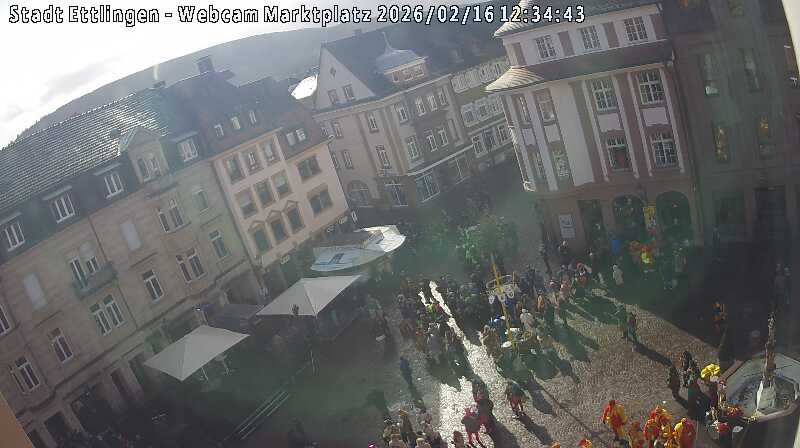 Archiv Foto Webcam Blick auf den Marktplatz Ettlingen