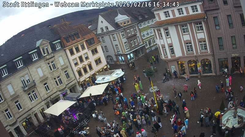 Archiv Foto Webcam Blick auf den Marktplatz Ettlingen