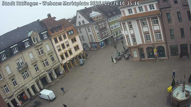 Archived image Webcam Market place in Ettlingen