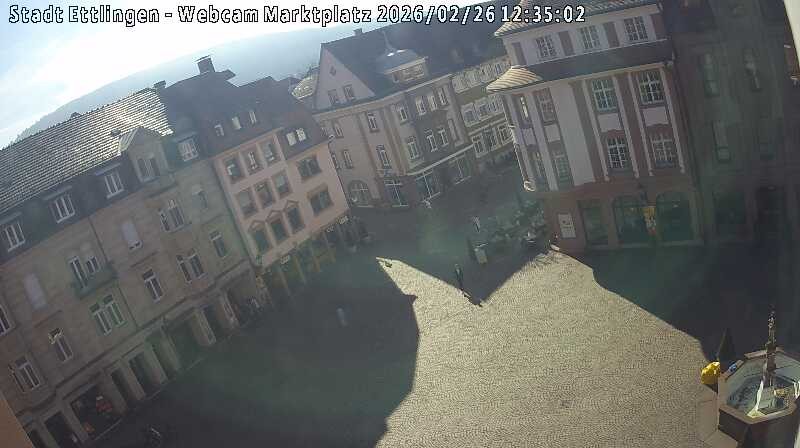 Archived image Webcam Market place in Ettlingen